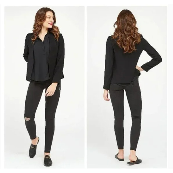 Spanx Vintage Black Distressed Ankle Skinny Jeans Size Small - Picture 1 of 4